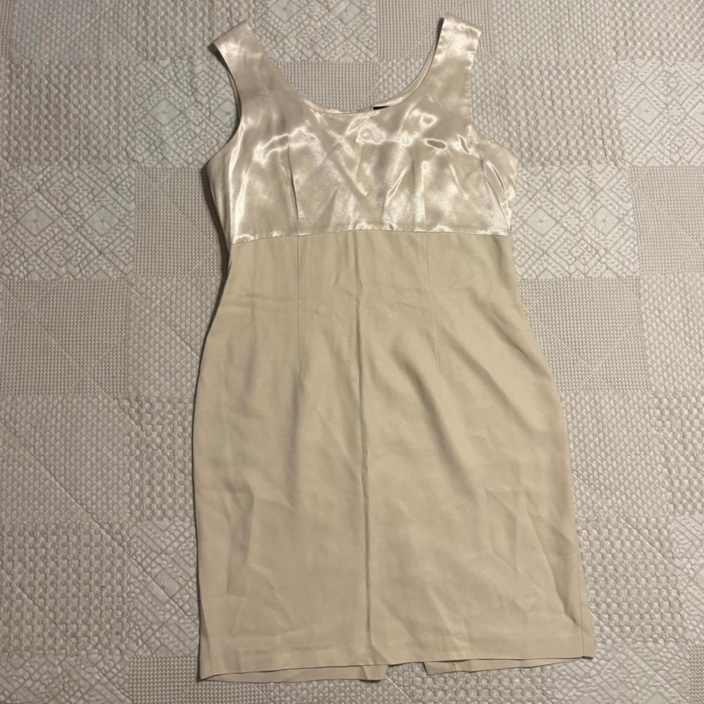Vintage 90s Golden Cream satin mini dress
